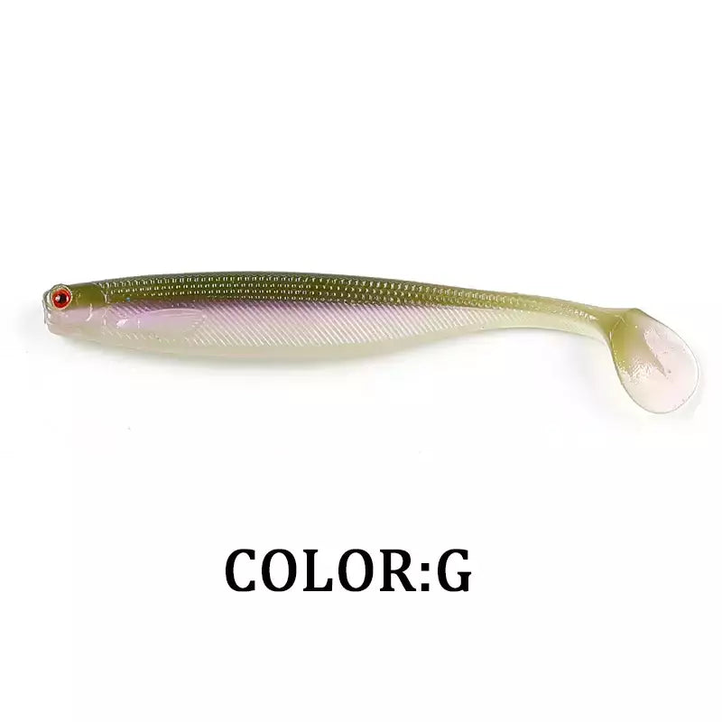 Novo supercontinente shadtteez t-tail 50mm 70mm 100mm pique zander predador pesca 3d olhos isca macia iscas de pesca