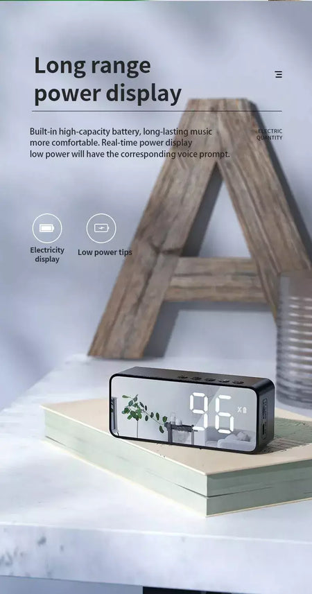 G50 alto-falante sem fio bluetooth com mini cartão fm espelho despertador tenda de áudio recebendo invite de voz k