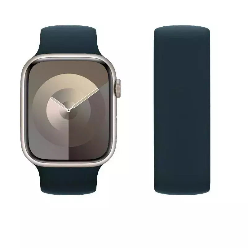 Silicone Solo Loop Band para Apple Watch, Belt Bracelet Strap, iWatch Series 9, 8, 7, 6, SE, Ultra 2, 40mm, 44mm, 45mm, 41mm, 49 milímetros, 38 milímetros, 42 milímetros