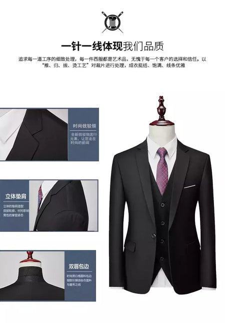 Ternos formais masculinos completos, conjuntos elegantes de blazers, roupas de casamento, calças, jaquetas, fantasias de luxo, negócios de casamento, 2 peças
