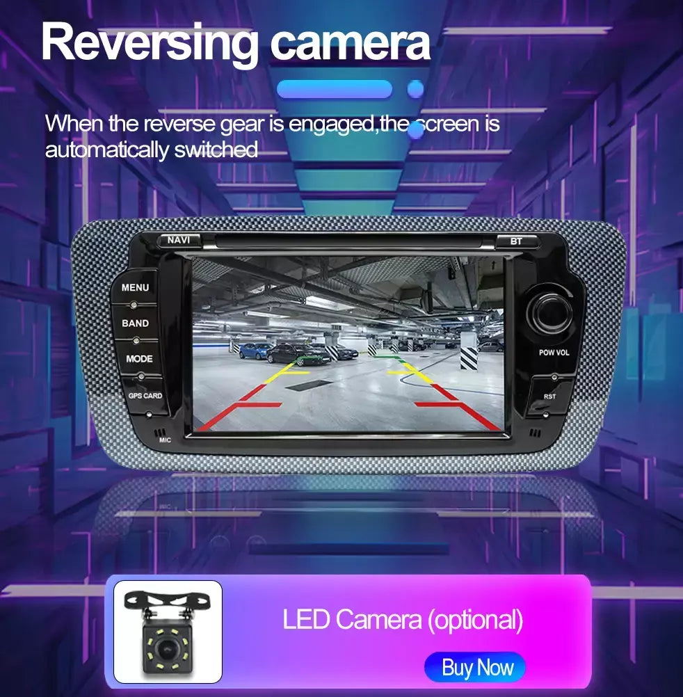 Rádio automotivo sem fio carplay android auto para seat ibiza 6j 2009 - 2013 4g wifi multimídia navegação gps 2din 7 "unidade principal estéreo