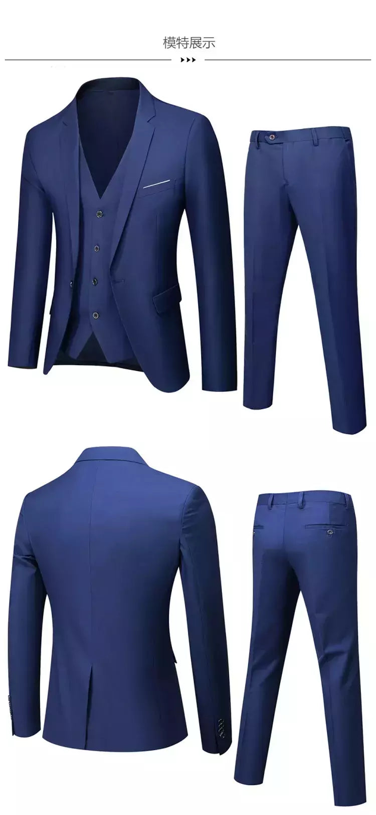 Ternos formais masculinos completos, conjuntos elegantes de blazers, roupas de casamento, calças, jaquetas, fantasias de luxo, negócios de casamento, 2 peças