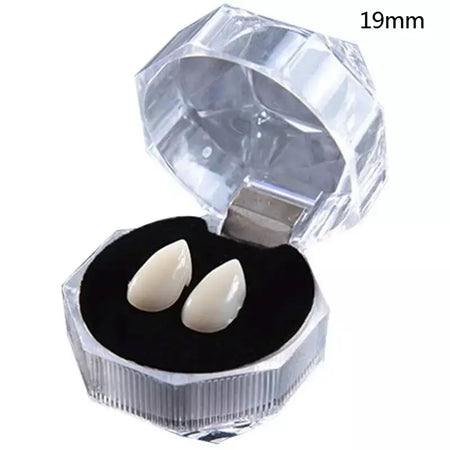 1 par de dentaduras de vampiro para halloween, adultos e crianças, festa de halloween, bola de máscaras, cosplay, cola sólida, dentes falsos, adereços de decoração diy