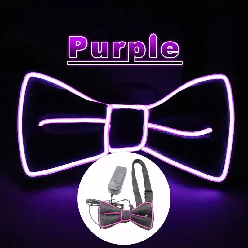 Suspensórios de led iluminados masculinos, gravata borboleta unissex, calças elásticas ajustáveis, suspensório iluminado com led para festival de música, festa de fantasia