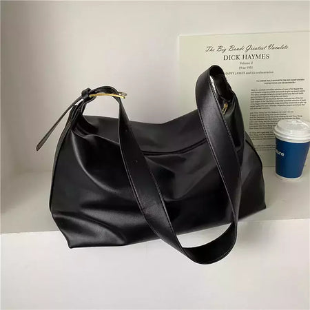 Bolsa Boston de couro PU para mulheres, bolsa de ombro de grande capacidade, bolsas crossbody, design de travesseiro vintage, casual
