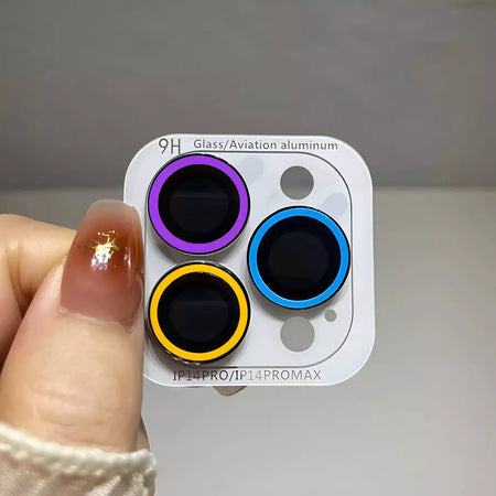 Película protetora de câmera de cerâmica luminosa, 2-3 peças para iphone 16 12 13 14 15 pro max 15 plus 13 12 mini anel de lente tampa brilhante de vidro