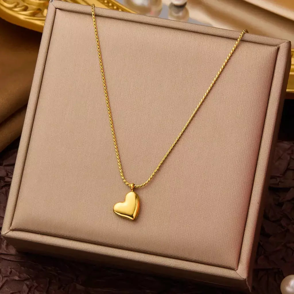 Dieyuro 316l aço inoxidável simples coração amor circular borla colar senhora tendência moda clavícula corrente jóias presente glamouroso