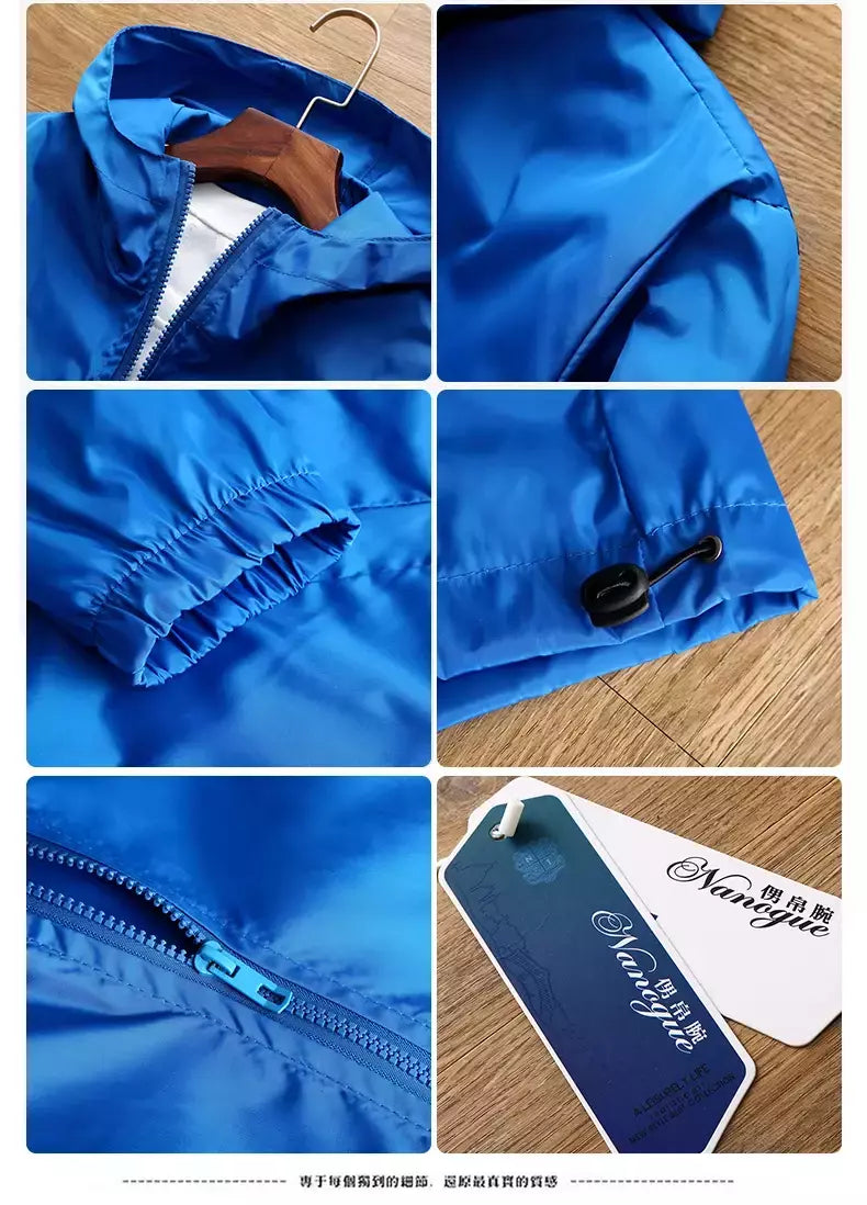 Jaqueta impermeável com capuz masculino, blusão, outwear masculino, streetwear casual, roupas da moda, primavera, outono, 2024