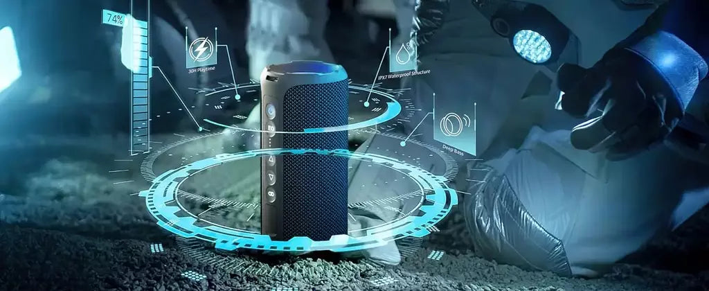 Ortizan X8 Pro Alto-falante Bluetooth portátil com som estéreo de 40 W, graves ricos, IPX7 à prova d'água, 30 horas de reprodução, luzes de cores mistas, 3 EQ