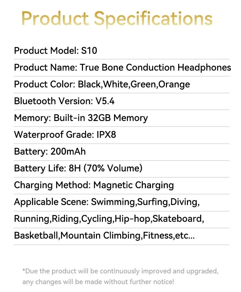 Xiaomi ipx8 à prova dwaterproof água natação condução óssea fone de ouvido bluetooth baixo sem fio mp3 player ciclismo fitness fone