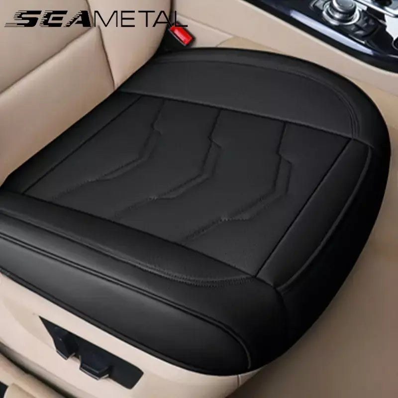 Seametal capa de assento de carro de luxo couro do plutônio capas de almofada de assento universal auto interior assentos proteção almofada esteira quatro estações