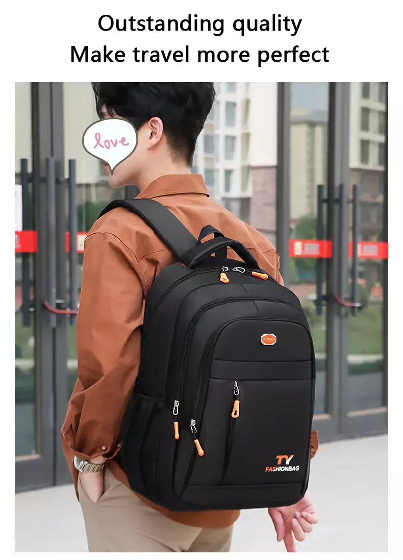 Mochila com zíper multicamadas, mochila de viagem de grande capacidade, mochila para homens e mulheres, mochila para computador de negócios, estudante b