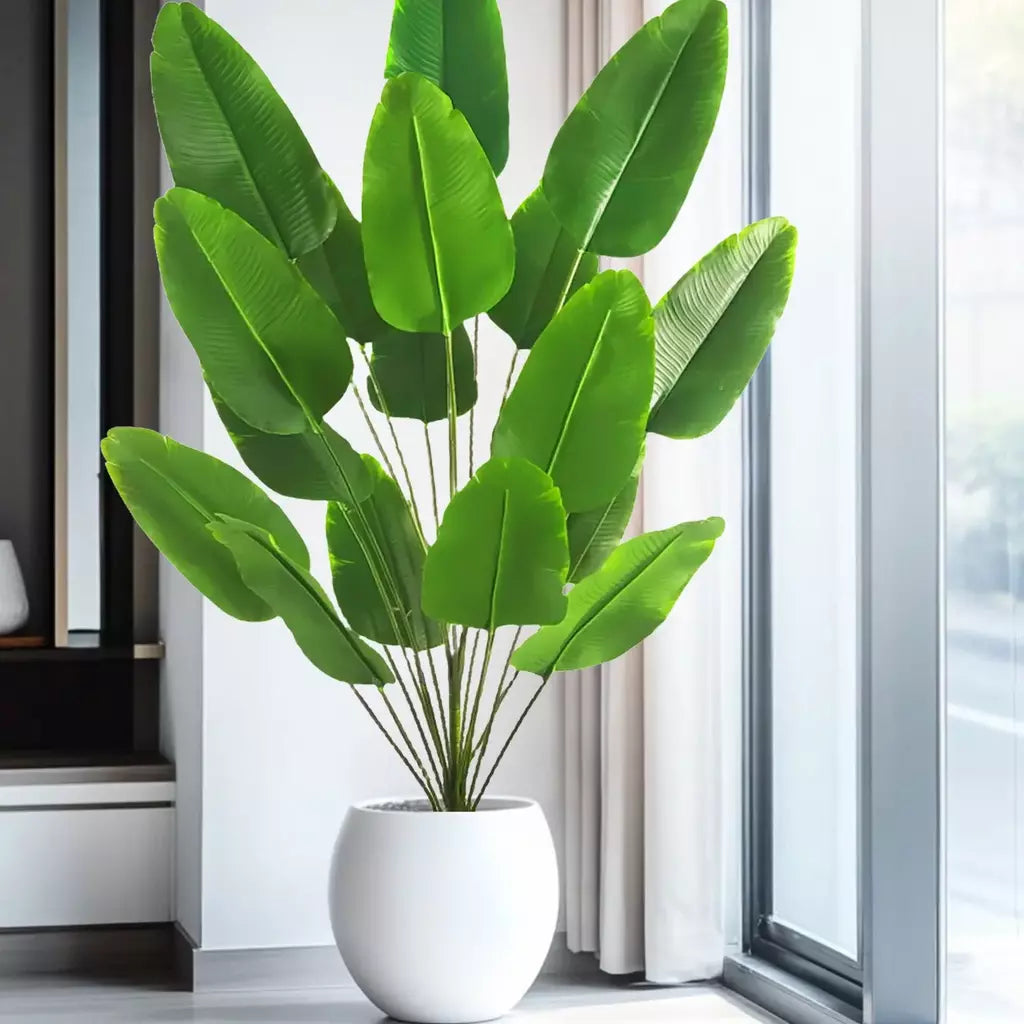 65-125cm/47.2in grande palmeira tropical falso banana planta folhas toque real strelitzia reginae planta de plástico para casa jardim