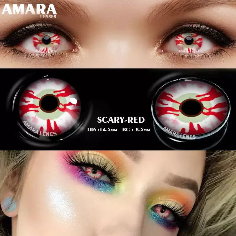 AMARA-Lentes de Contato Coloridas Anime Cosplay, Hoshino Ai Pupil, Anime Colorido, Halloween, 2 Unidades, 1 Par
