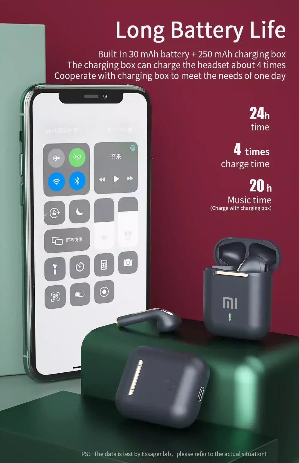 Original xiaomi j18 fone de ouvido sem fio fones bluetooth verdadeiro para estéreo esporte jogo tws fones ouvido no ouvido com microfone toque