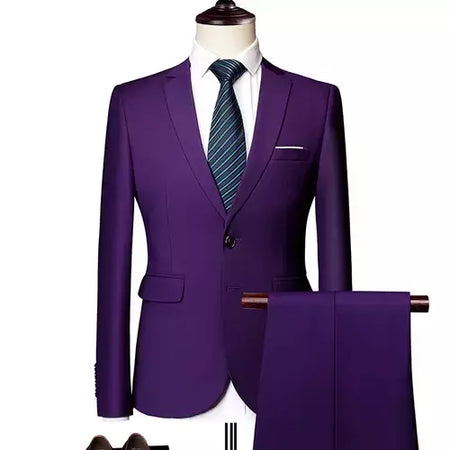 (Jaqueta + Calças) Últimas Homens Terno Set Blazers Formais Slim Fit Negócios Smoking 2 Pcs Terno Do Noivo Vestido de Noiva Homem Terno S-6XL