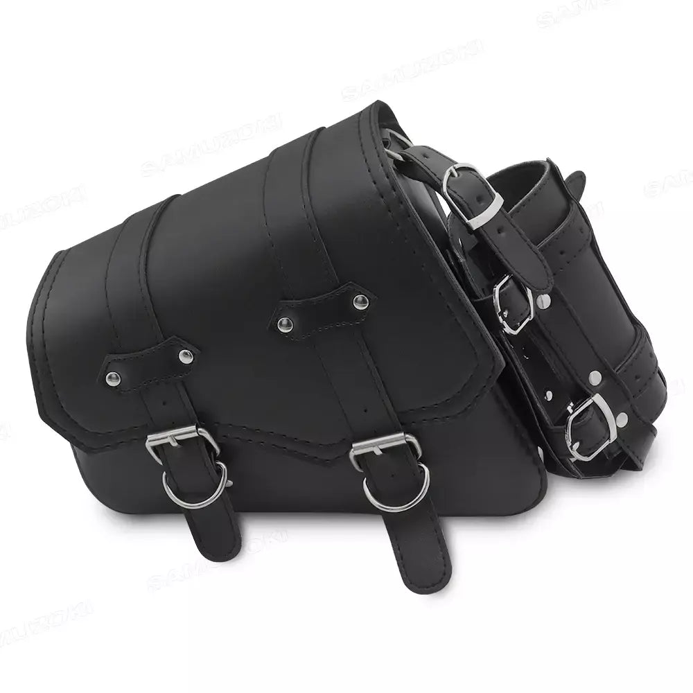 Bolsa de selim lateral de couro pu para motocicleta, adequada para harley sportster xl 883 1200 chopper cruiser cafe racer softail bobber