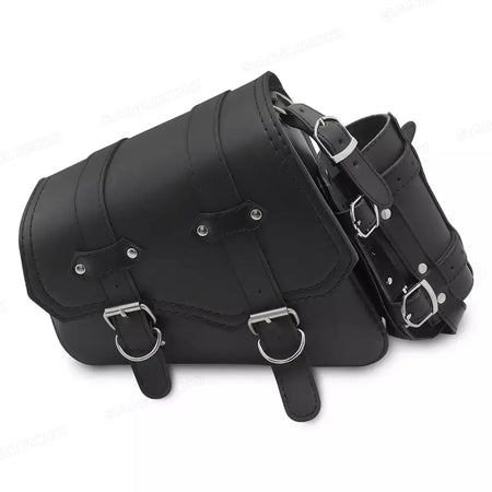 Bolsa de selim lateral de couro pu para motocicleta, adequada para harley sportster xl 883 1200 chopper cruiser cafe racer softail bobber