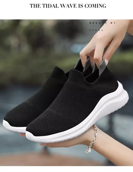 Sapatos masculinos tênis de malha respirável deslizamento em tênis de corrida ao ar livre antiderrapante casal jogging treinamento caminhadas sapatos esportivos
