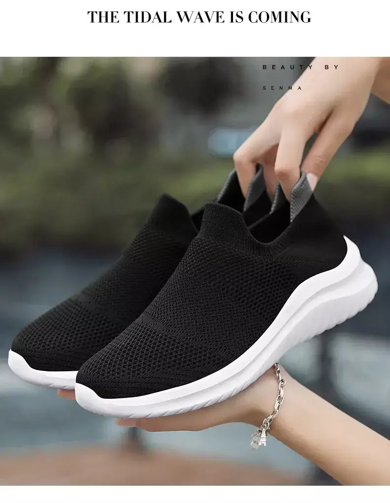 Sapatos masculinos tênis de malha respirável deslizamento em tênis de corrida ao ar livre antiderrapante casal jogging treinamento caminhadas sapatos esportivos