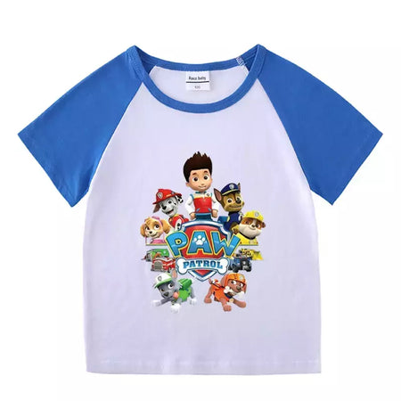 Boys Paw Patrol T-shirt manga curta Top e Shorts Set, bebê meninos roupas, roupas dos desenhos animados, terno verão, novo conjunto infantil, 2022, 2pcs