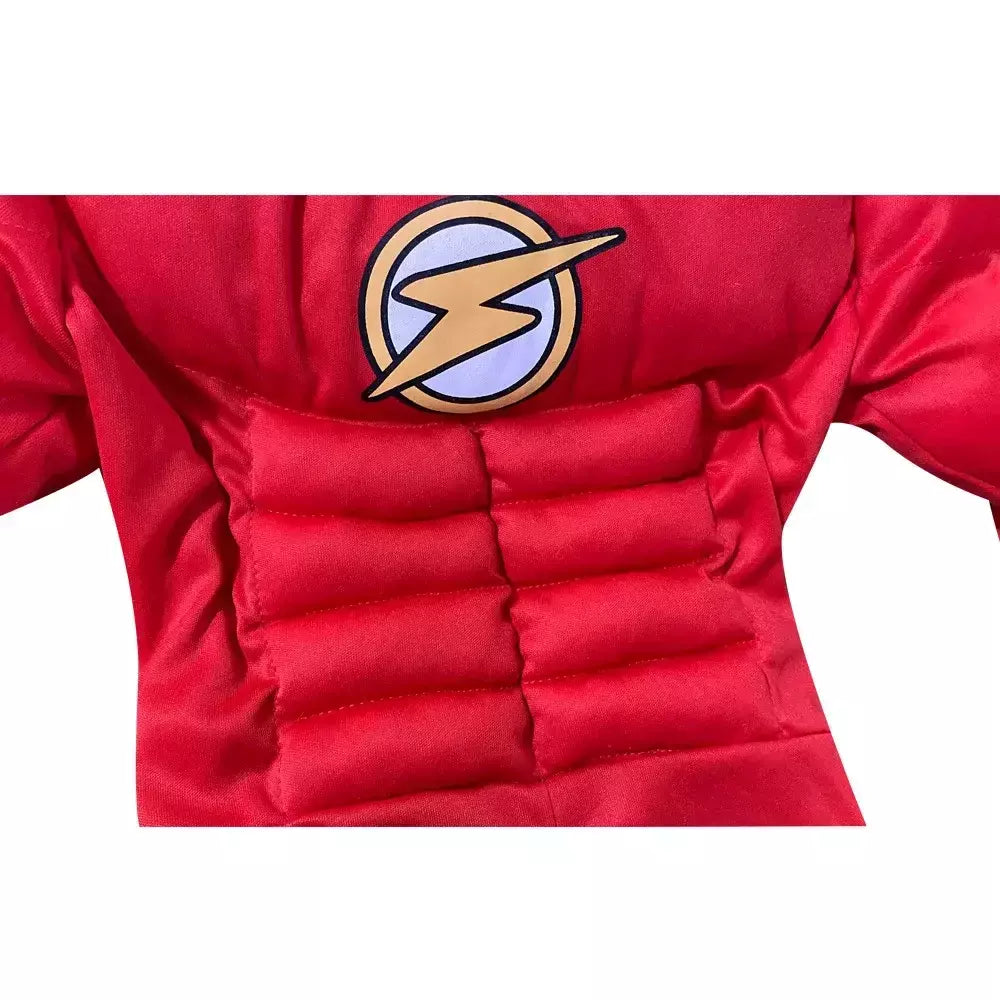 Halloween conjunto de super-heróis flash músculo fantasia vestido unisex fantasia carnaval festa cosplay trajes fantasia vestido chapelaria máscara conjuntos