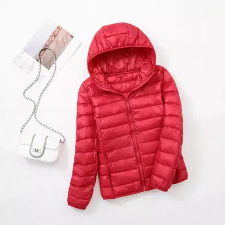 Casaco fino leve com capuz de pato para mulheres, casaco curto fino, streetwear quente, branco, plus size, casacos, outono, inverno, 2023