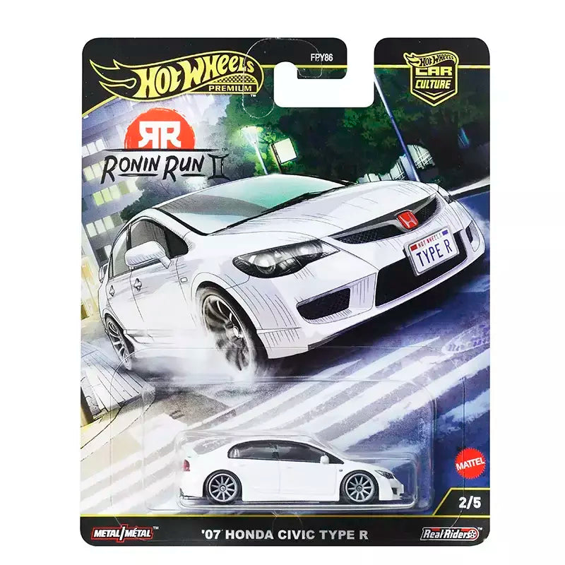 Hot Wheels Premium 2025 FPY86 Ronin Run 2, cultura de carro com etiqueta dourada, modelos fundidos em escala 1:64, brinquedos colecionáveis, presente para crianças