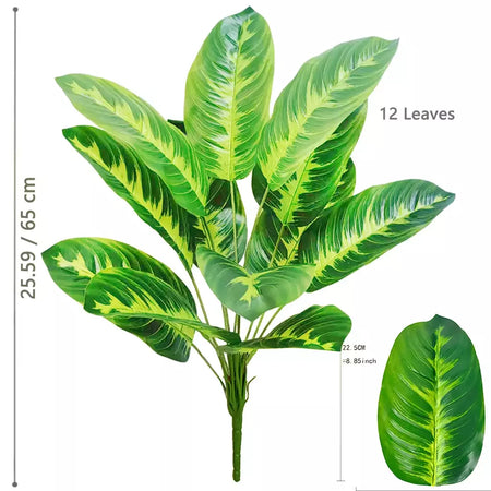 65-125cm/47.2in grande palmeira tropical falso banana planta folhas toque real strelitzia reginae planta de plástico para casa jardim