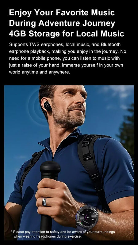 Xiaomi gps relógio inteligente com mapas offline 4gb de memória player vídeo militar esportes smartwatch masculino 30m natação à prova dwaterproof água amoled