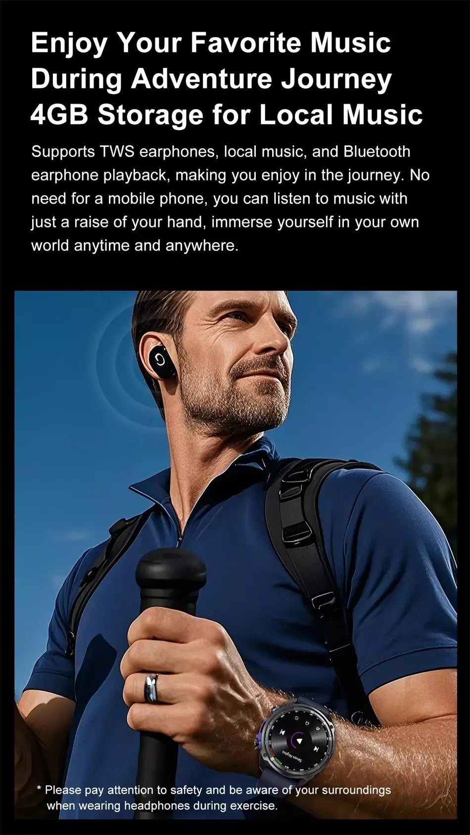 Xiaomi gps relógio inteligente com mapas offline 4gb de memória player vídeo militar esportes smartwatch masculino 30m natação à prova dwaterproof água amoled