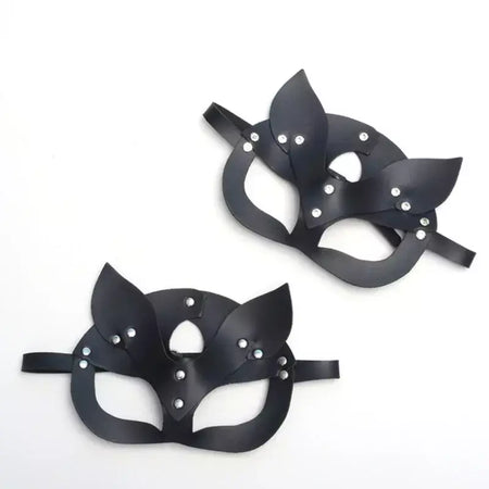 Meia face gato cosplay máscara de couro feminino olho cosplay festa de halloween pu meia máscara facial adulto suprimentos de jogo adulto jogo