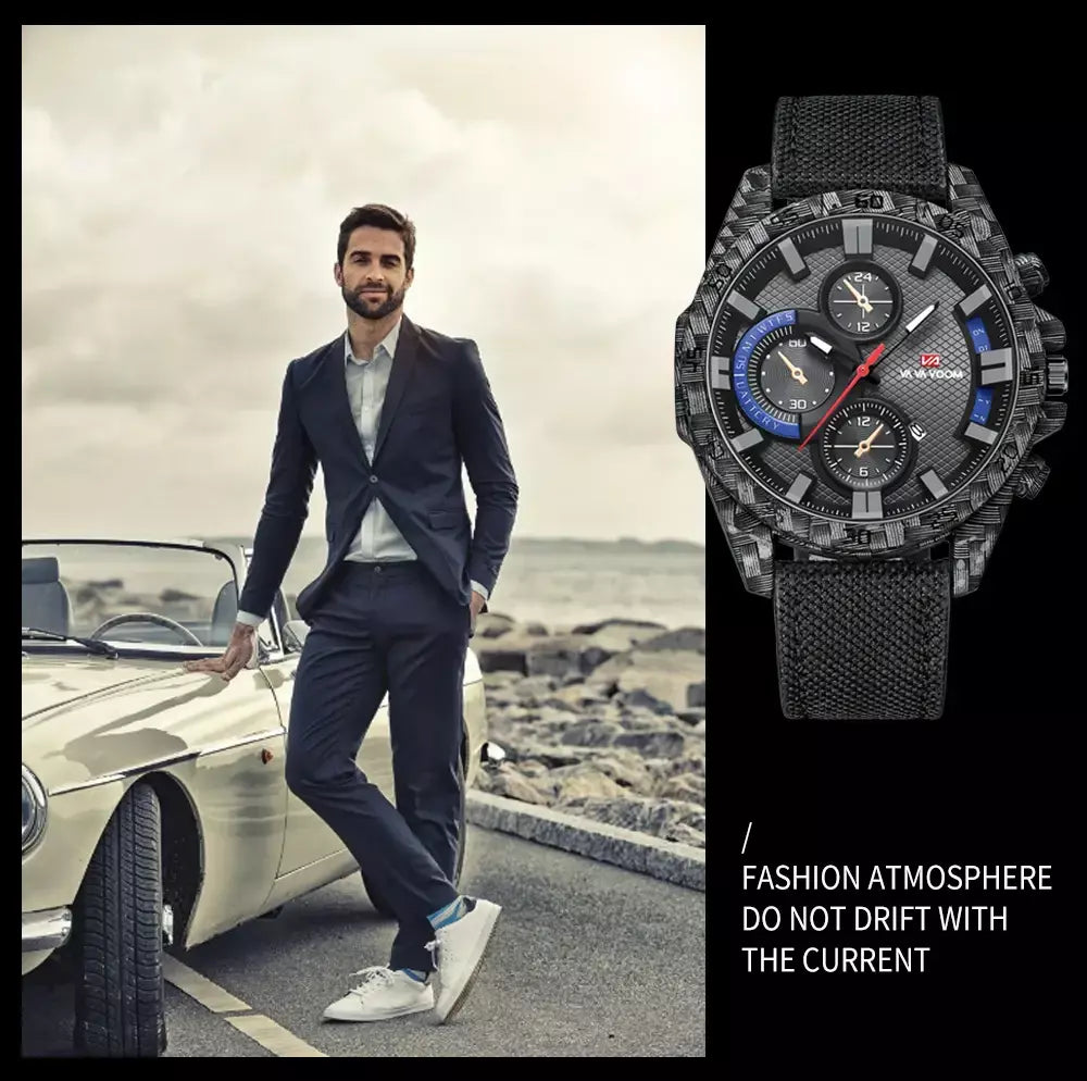 2023 nova marca famosa de luxo negócios esportes moda criativa couro quartzo calendário 3atm à prova dwaterproof água série piloto relógios masculinos