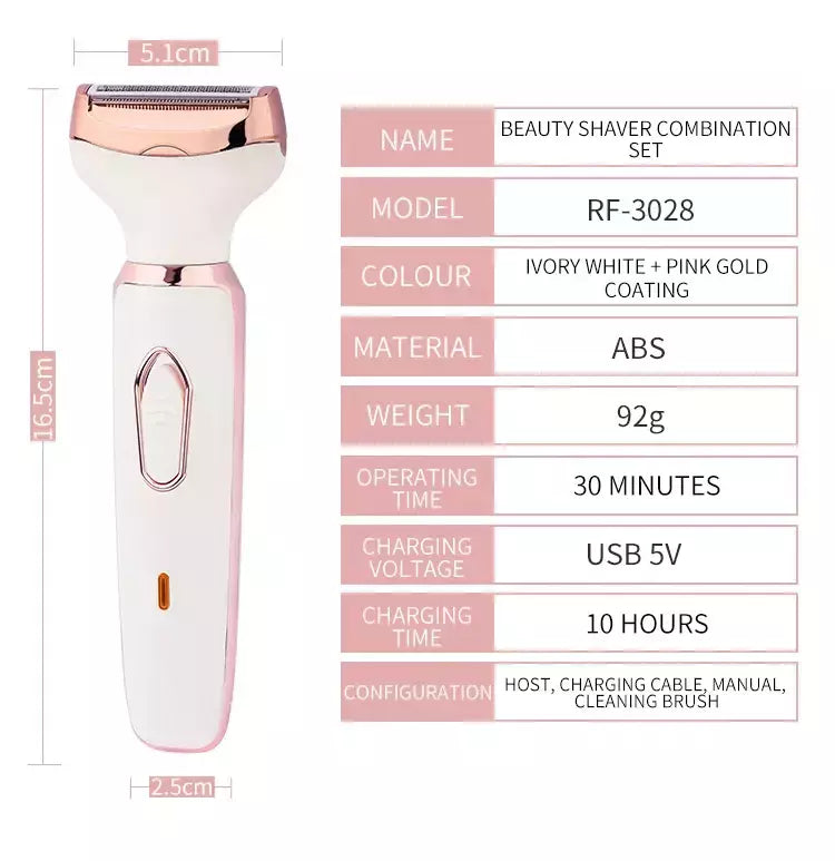 Depilador elétrico indolor para mulheres, biquíni, sobrancelha, nariz, senhora aparador, remoção facial do cabelo, cara, corpo, Shaver fêmea, Depilator, 4 em 1