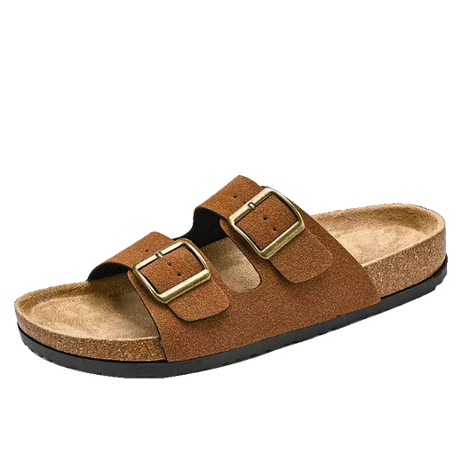 Sandálias masculinas de couro para praia, chinelo confortável, sapatos de marca original, verão 2022
