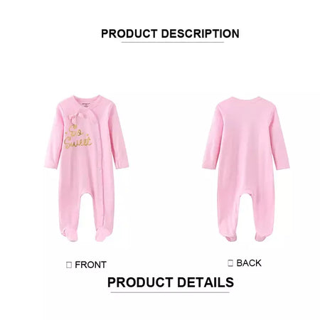 Kiddiezoom 3 pçs/lote outono inverno unisex dos desenhos animados manga longa bebê menino menina macacão 100% algodão macio recém-nascido macacões roupas