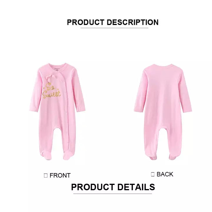 Kiddiezoom 3 pçs/lote outono inverno unisex dos desenhos animados manga longa bebê menino menina macacão 100% algodão macio recém-nascido macacões roupas