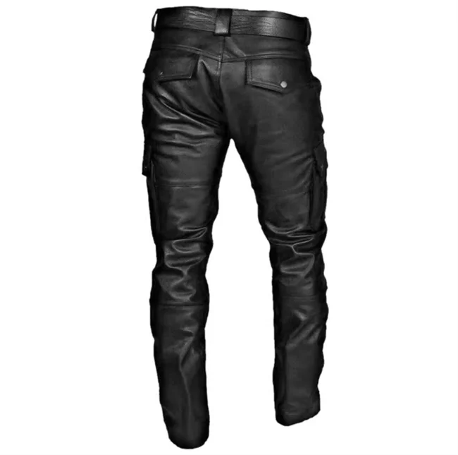 Novos Homens Calças De Couro Preto/Vermelho/Marrom Moda Masculina Dança Festa Calças Casuais Tamanho Grande 5XL