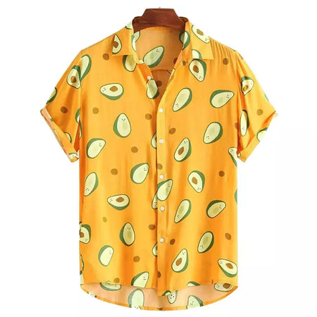 Camisa havaiana dos homens 3D fruta impressão curta manga rápida secagem camisa de praia dos homens oversized ao ar livre camisa dos homens camisa casual