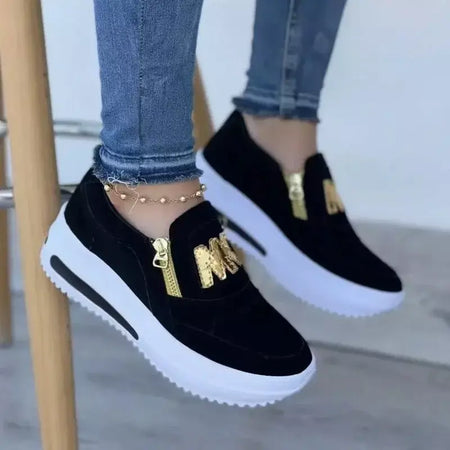 Mulheres sapatos de plataforma casual deslizamento em sapatos moda mocassins senhoras tênis chaussure femme tênis mulher