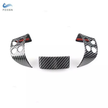 Para vw golf 5 mk5 passat b6 jetta mk5 tiguan abs textura de fibra carbono interior painel volante capa guarnição acessórios preto
