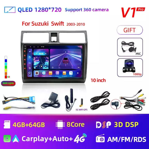 2din android 13 rádio do carro para suzuki swift 2003 - 2006 2007 2008 2009 2010 reprodutor multimídia carplay estéreo gps dvd unidade principal