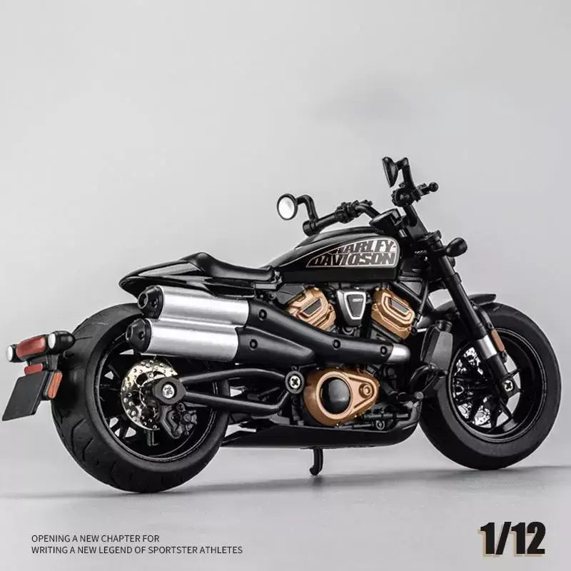 Simulação 1/12 davidson SPORTSTER-S motocicleta de liga off-road, ornamentos de modelo para crianças brinquedos para meninos presentes de feriado