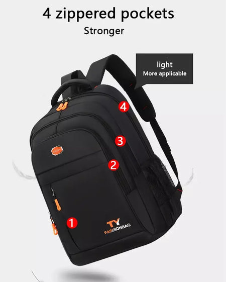 Mochila com zíper multicamadas, mochila de viagem de grande capacidade, mochila para homens e mulheres, mochila para computador de negócios, estudante b