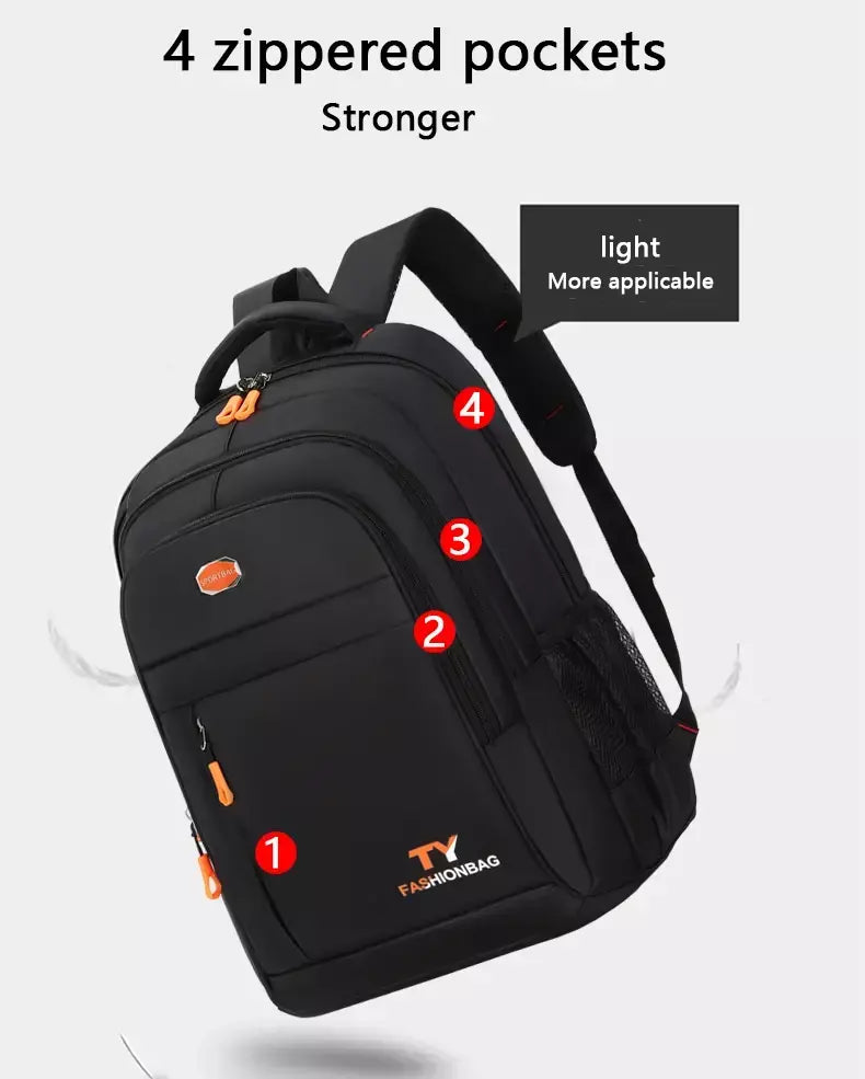 Mochila com zíper multicamadas, mochila de viagem de grande capacidade, mochila para homens e mulheres, mochila para computador de negócios, estudante b