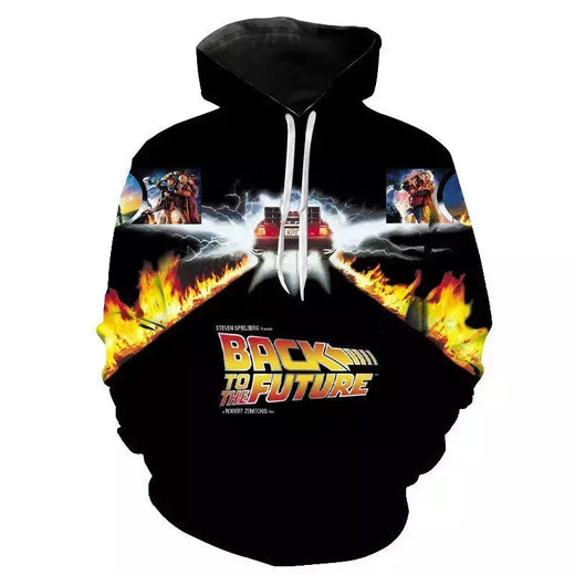Homens e mulheres de volta para o futuro 3D filme impressão com capuz moletons, Hoodie extragrande, crianças pulôver, moletons, casaco moda