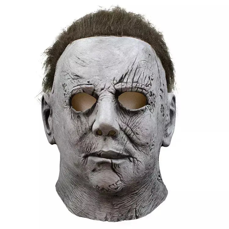 Máscara de látex masculina Michael Myers, rosto cheio, rímel, Rave Cosplay, filmes, brinquedos complicados, terror, fantasias extravagantes, máscara de terror