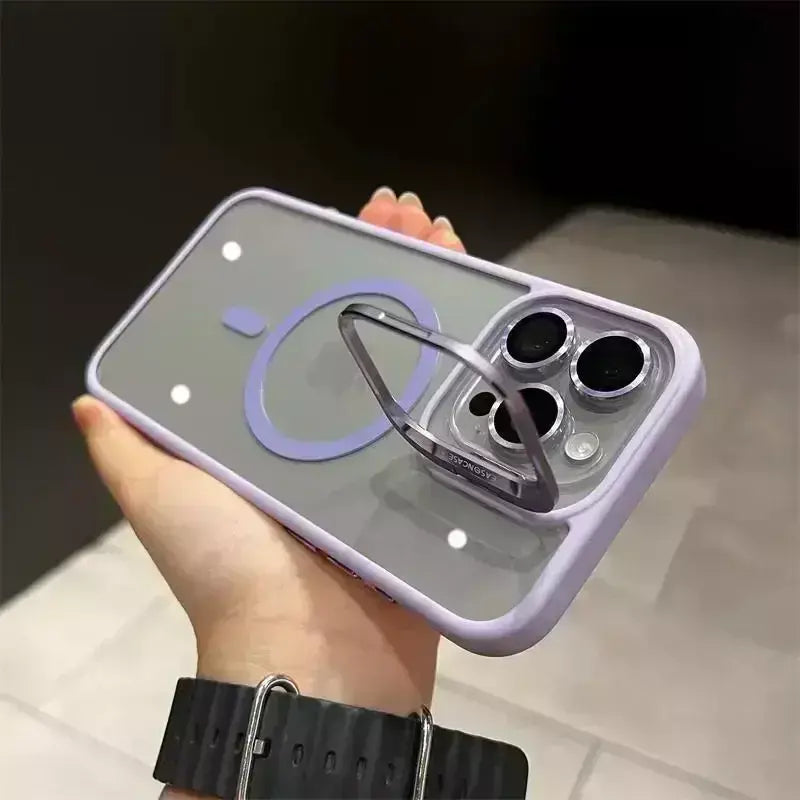 Magsafe suporte de proteção de lente magnética capa de telefone para iphone 17 12 13 14 15 16 pro max câmera vidro transparente anel de metal capa
