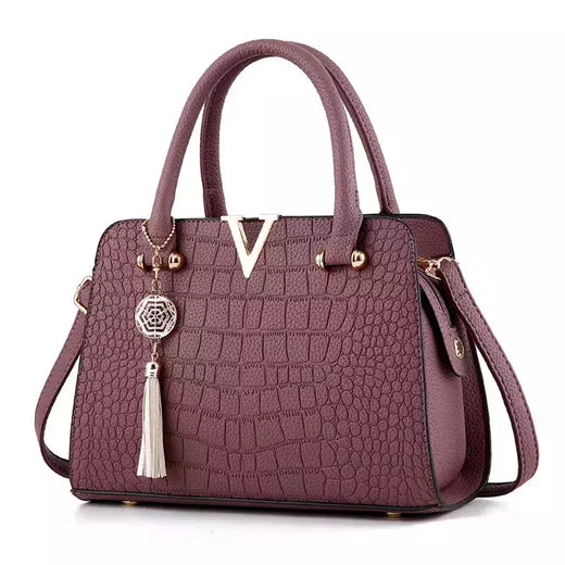 Bolsa de couro de alta qualidade para mulheres, Bolsas de Ombro Crocodilo, Designer de Letras V, Grande Capacidade