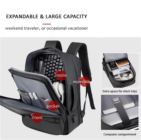 Xoky saco de negócios mochila viagem à prova dwaterproof água clássico mochila carregamento usb moda masculina atacado logotipo personalizado 2051